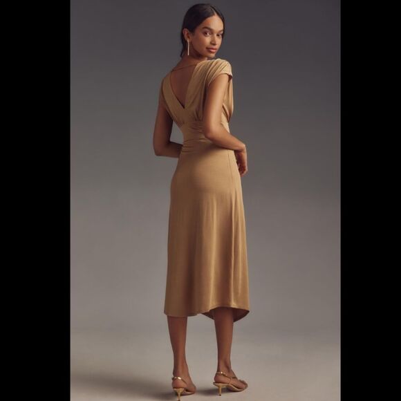 Anthropologie V-Neck Ring Midi Dress - Picture 3 of 3